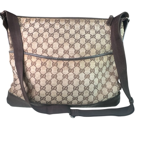 Gucci GG Brown canvas crossbody Bag - Picture 1 of 13